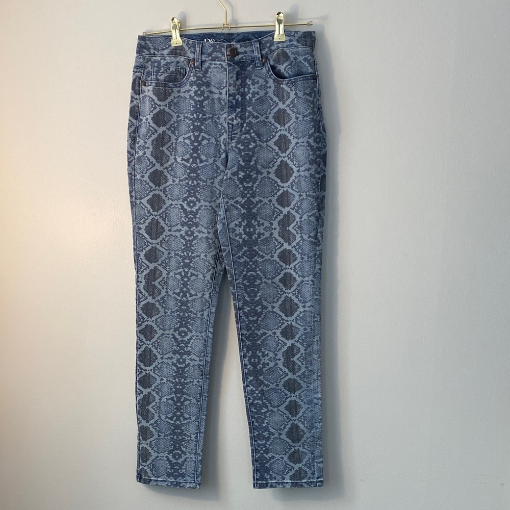 Blue Snake Print Jeans